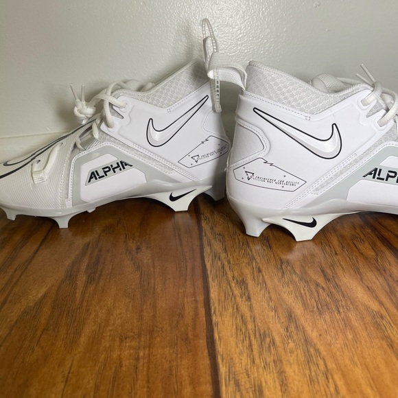 Nike Alpha Menace Pro 3 white Football Cleats Men’s Sz New No Box! - Picture 2 of 5